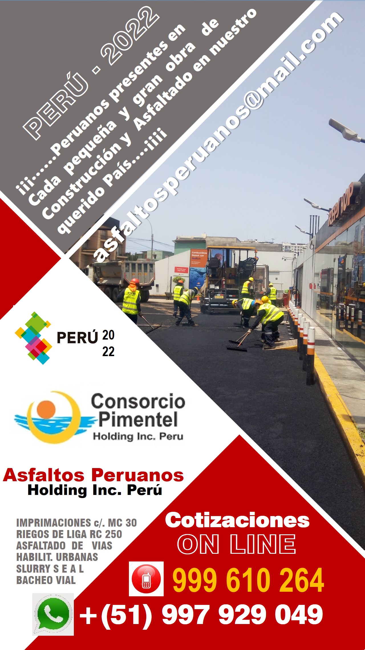 Asfalto RC 250 - Asfalto en Caliente Imprimaciones MC 30 Colocación Perú 2022